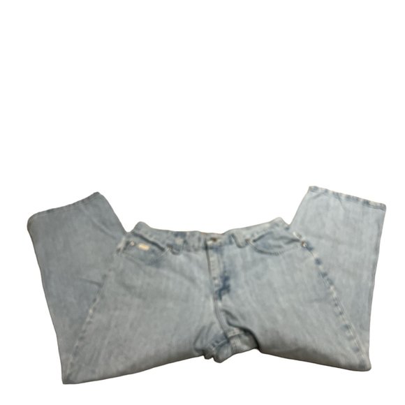 RIDERS BY LEE Jeans Lt Wash 34" Waist Length 39 1/2" Mom Style High Waist - Picture 11 of 16